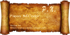 Papos Nándor névjegykártya