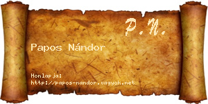 Papos Nándor névjegykártya