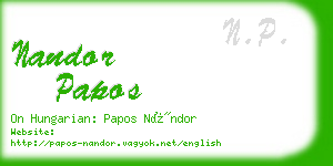 nandor papos business card